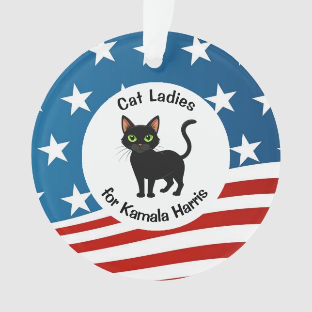 Katzen Ladys für Kamala Design Akrylverzierungen Ornament (Vorderseite)