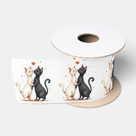 Katzen langsames Tanzen Satinband
