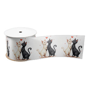 Katzen langsames Tanzen Satinband