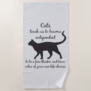 Katzen lehren uns Geist Tier Totem Badetuch