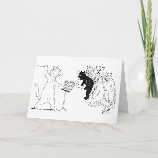 Katzen-Leitchor Vintager Louis Wain Karte (Vorderseite)