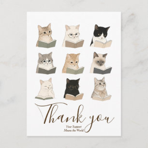 Katzen lesen Buch Woche Geschenk für Katzenliebhab Postkarte