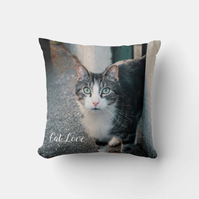 Katzen-Liebe - Geschenk für beliebtes Design Kissen (Vorderseite)