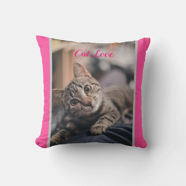 Katzen-Liebe - Geschenk für beliebtes Design Kissen (Vorderseite)