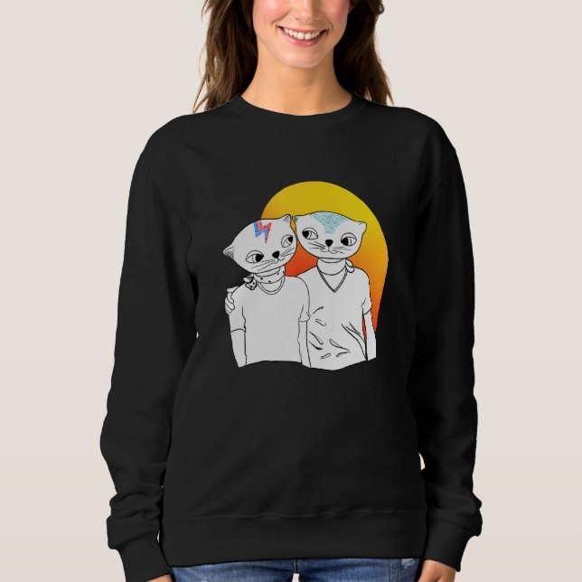 Katzen Liebe Katze Liebe für Katzen Katzen Addicti Sweatshirt (Vorderseite)