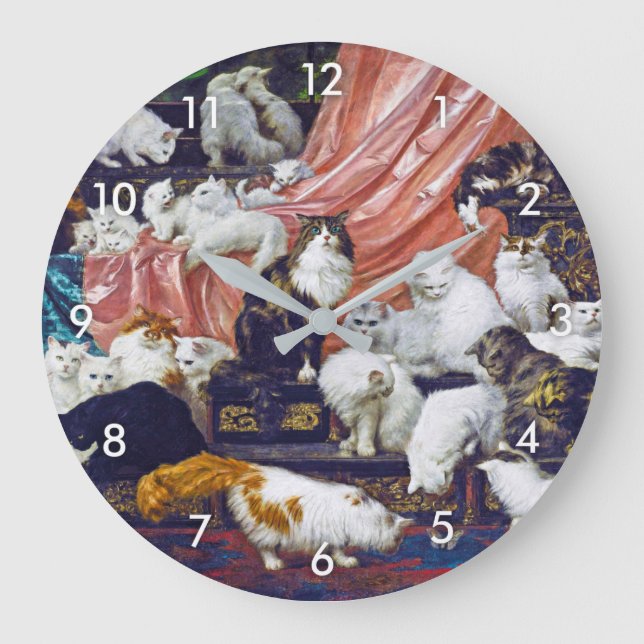 Katzen (Liebe meiner Ehefrau), Carl Kahler Große Wanduhr (Vorderseite)