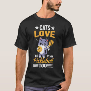 Katzen Liebe, um Pickleball zu Fun Player Paddel z T-Shirt