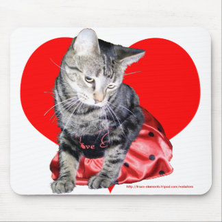 Katzen-"Liebe-Wanze" mousepad (großer Entwurf)