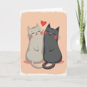 Katzen-Liebeskarte für Paare Karte