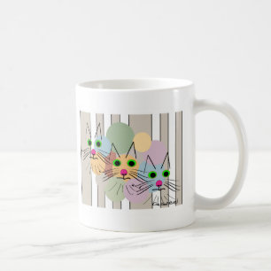 Katzen-Liebhaber "drei Freund-" Katzen-Kunst Kaffeetasse