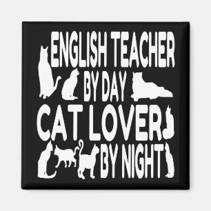 Katzen-Liebhaber-Englischlehrer Magnet