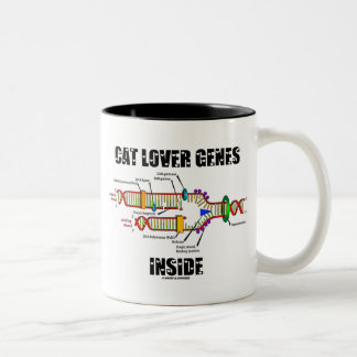 Katzen-Liebhaber-Gen-Innere (DNS-Reproduktion) Zweifarbige Tasse
