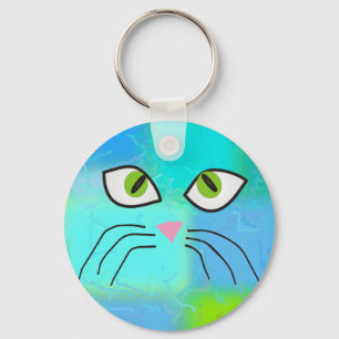 Katzen-Liebhaber-Kunst "Katzen-Dame " Schlüsselanhänger