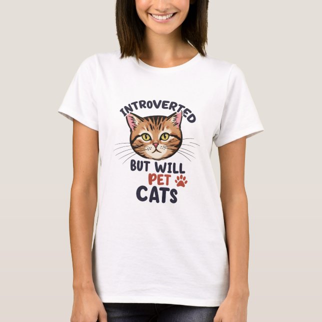 Katzen liebt T - Shirt introvertiert (Vorderseite)