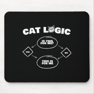 Katzen-Logik-T-Shirt Lustiges Neues Geschenk für K Mousepad