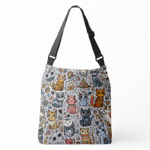 Katzen Lover Doodle Cross-body bag
