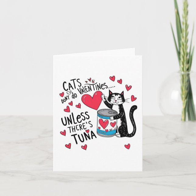Katzen machen keine Valentine... Wenn es keinen Th Dankeskarte (Vorderseite)