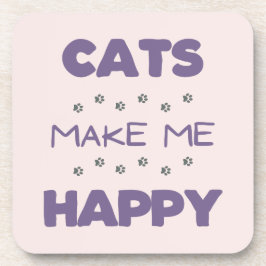 Katzen machen mich glücklich Hard Plastic Unterset Getränkeuntersetzer