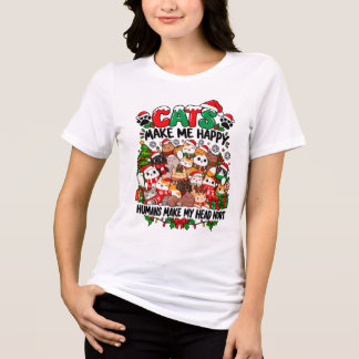 Katzen machen mich glücklich, Menschen tun meinem Tri-Blend Shirt