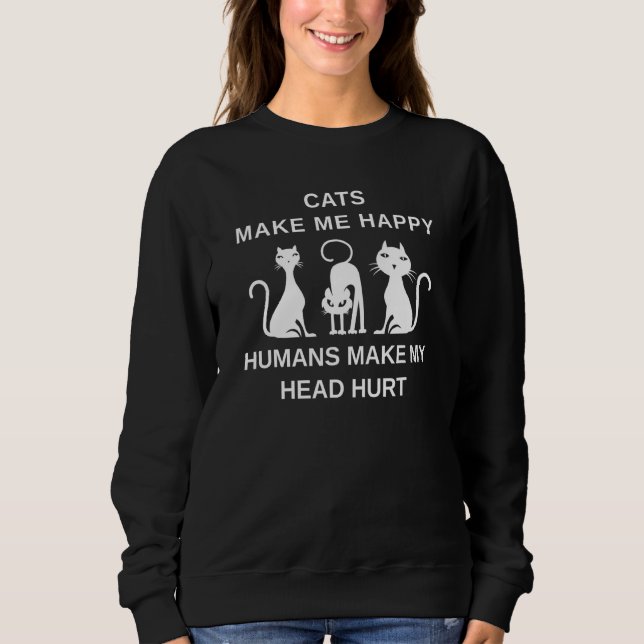 Katzen machen mich glücklich sweatshirt (Vorderseite)