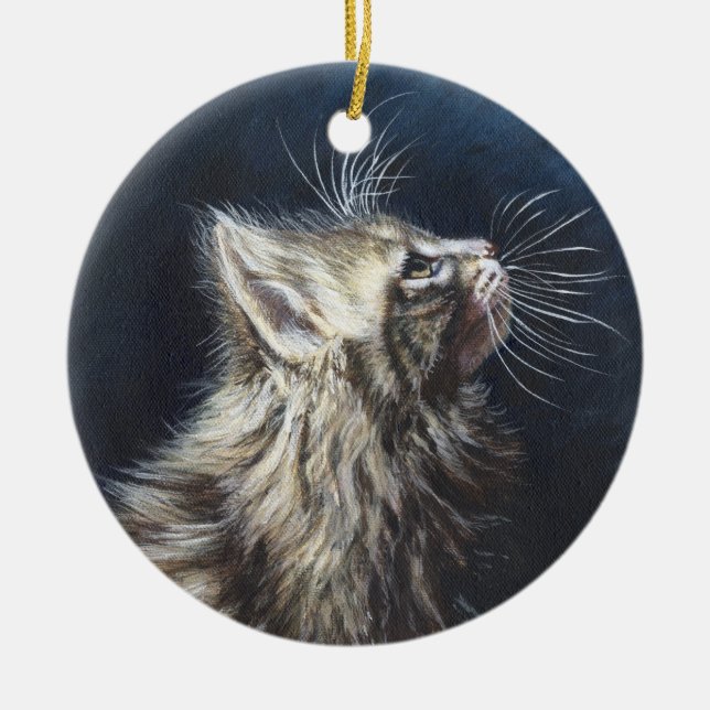 Katzen-Malereikunst Engels-helle Maines Coone Keramikornament (Vorne)