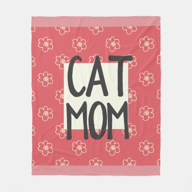 Katzen-Mama-mittlere Fleece-Decke Fleecedecke (Vorderseite)