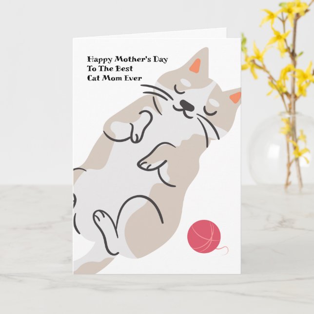 Katzen-Mama-Muttertags-Karte Karte (Gelbe Blume)