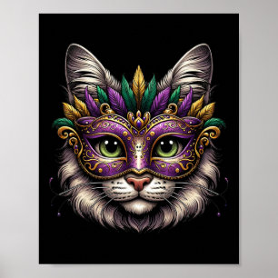 Katzen Mardi Gras Für Frauen Mädchen Katzenliebhab Poster