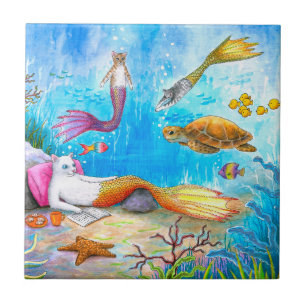 Katzen-Meerjungfrau 31 Fliese