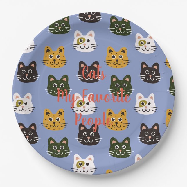 Katzen meine Lieblingsmenschen Pappteller (Vorderseite)