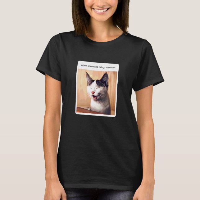 Katzen-Meme-Biertrinker-Alkohol T-Shirt (Vorderseite)