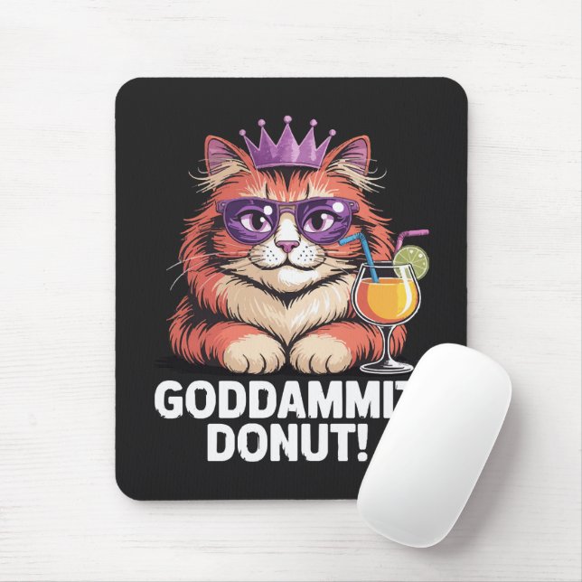 Katzen-Meme Damen Donut Prinzessin Mousepad (Mit Mouse)