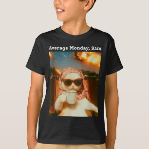 Katzen-Meme Durchschnittlicher Montag 9 Uhr Lustig T-Shirt