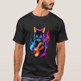 Katzen-Meme - Lustiger Musiker Violinist Katze spi T-Shirt