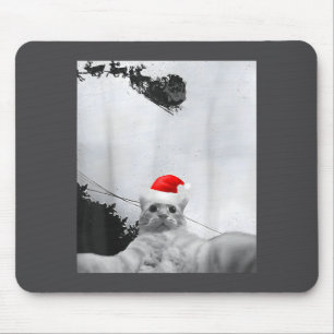 Katzen Meme Lustiges Katzen-Selfie mit Weihnachtsm Mousepad