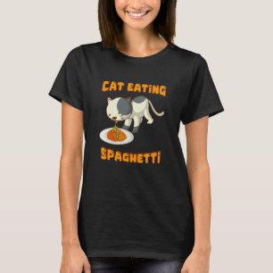 Katzen-Meme mit Katze, die Spaghetti frisst für Ka T-Shirt