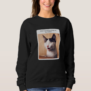Katzen-Meme, wenn jemand mir Eis bringt Sweatshirt