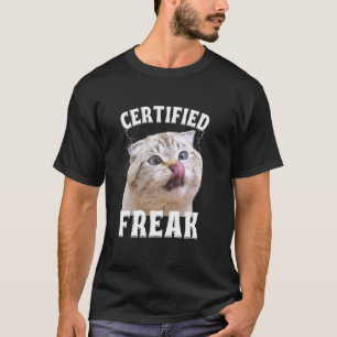 Katzen-Meme Zertifizierter Freak Isst Zement Verfl T-Shirt