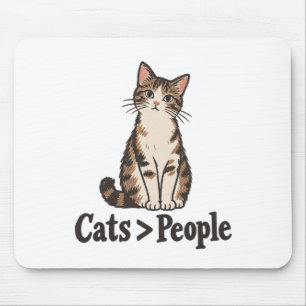 Katzen > Menschen Verrückte Katzenlady Mousepad