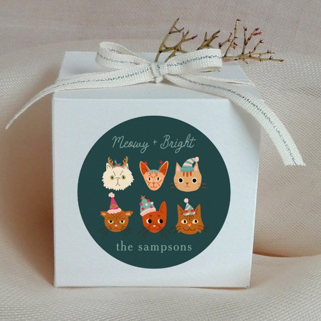 Katzen Meowy und Helle Runder Aufkleber (Von Creator hochgeladen)