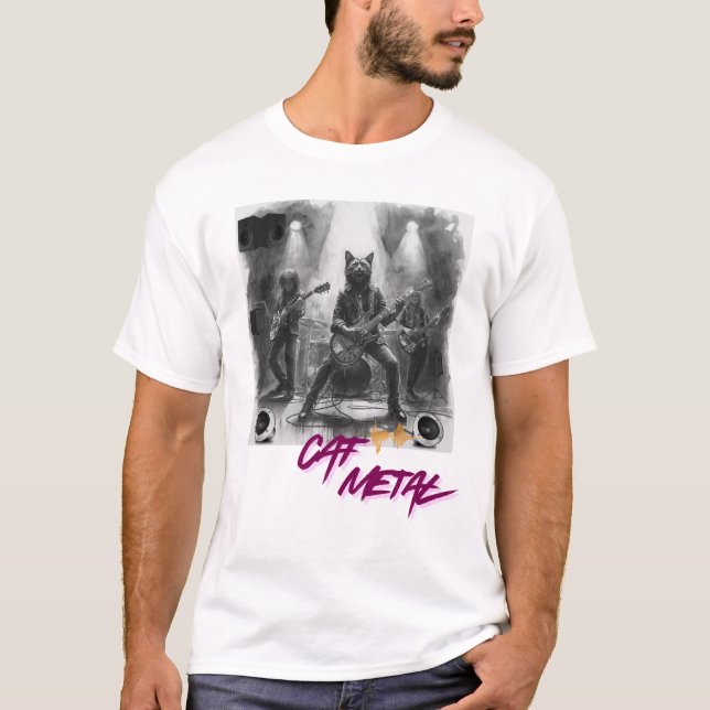 Katzen-Metal T-Shirt (Vorderseite)