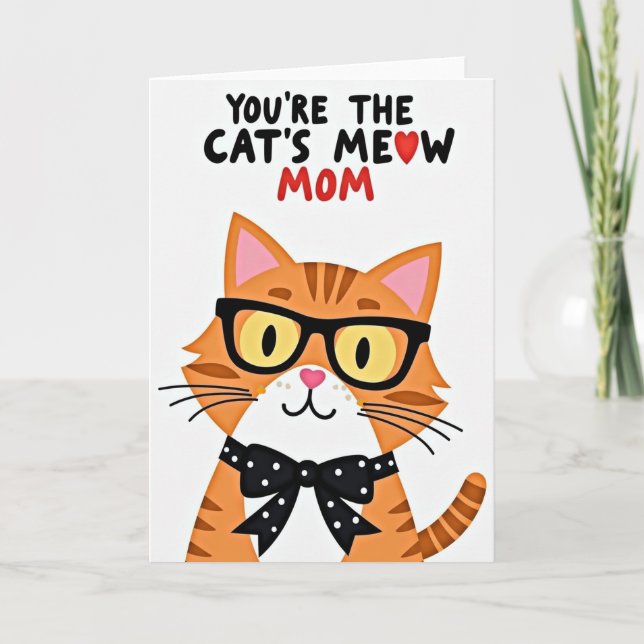 Katzen-Miau-Muttertag-Herzkarte Karte (Vorderseite)