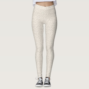 Katzen-Mikrodruck-Leggings – Softbeige Leggings