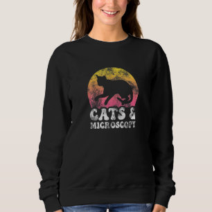 Katzen Mikroskopisch Vintag Retro Hobby Sweatshirt