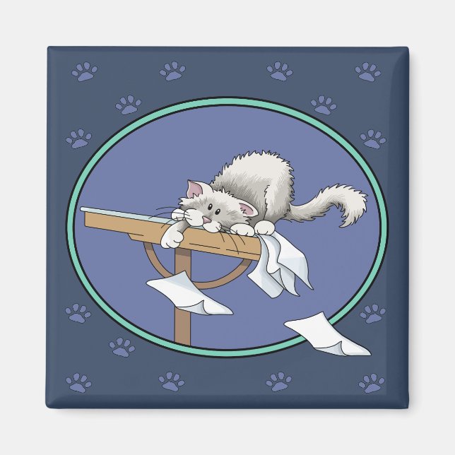 Katzen-Mischmasch-Muster Magnet (Vorne)