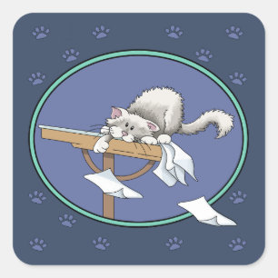 Katzen-Mischmasch-Muster Quadratischer Aufkleber