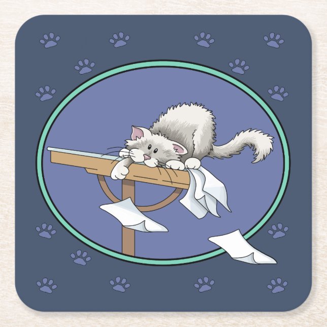 Katzen-Mischmasch-Muster Rechteckiger Pappuntersetzer (Vorderseite)