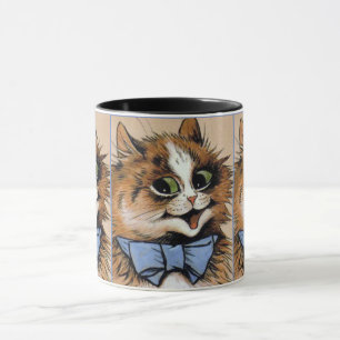 Katzen mit blauer Fliege Gemälde von Louis Wain Tasse