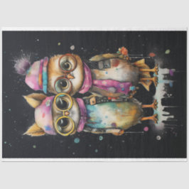 Katzen mit Farbspritzen: künstlerische Pixie-Chick Seidenpapier