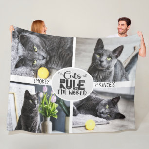 Katzen mit Foto und Namen Fleecedecke